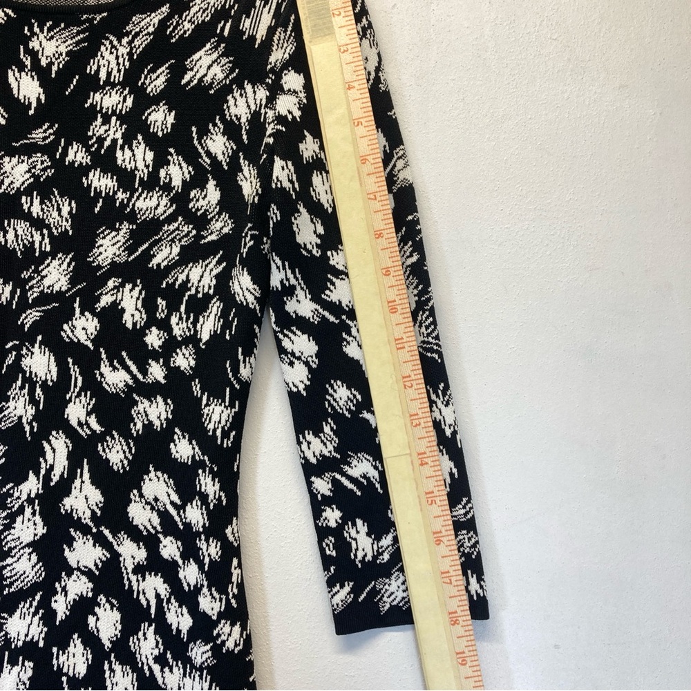 Trina Turk Women's Midi Dress White/Black Long Sleeve Size S Print Abstracto - Picture 8 of 16